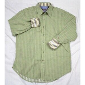 Robert Graham Mens Long‎ Sleeve Button Front Flip Cuff Shirt Size Medium